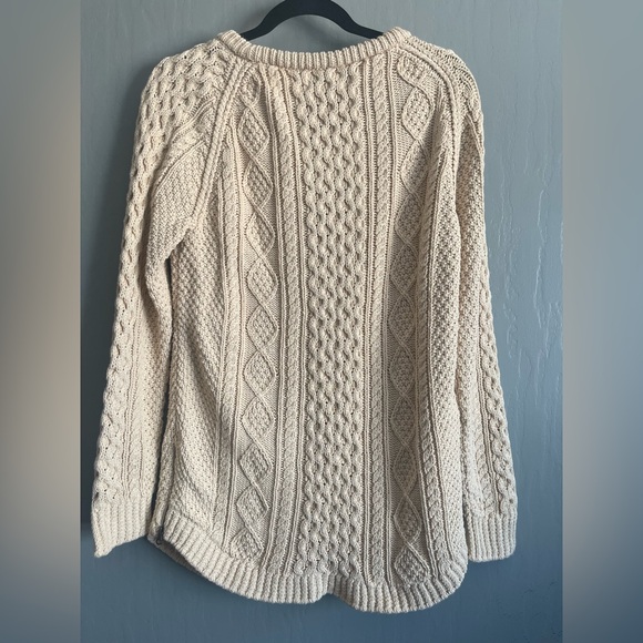 L. L. Beans Women's Signature Beige Cotton Fisherman Tunic Sweater Size M - Picture 2 of 16